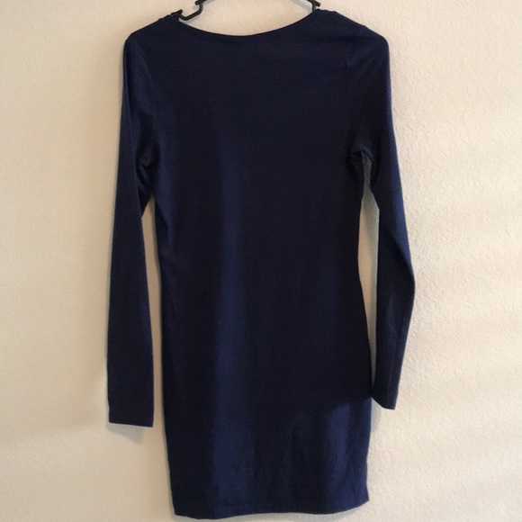 ASOS Dresses Asos Navy Blue Bodycon Dress W Long Sleeves Poshmark